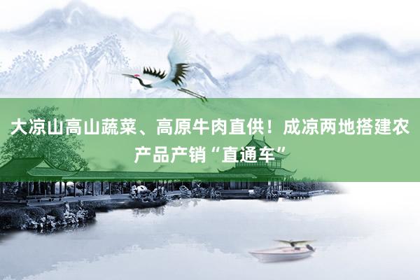 大凉山高山蔬菜、高原牛肉直供！成凉两地搭建农产品产销“直通车”