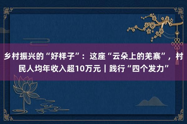 乡村振兴的“好样子”：这座“云朵上的羌寨”，村民人均年收入超10万元｜践行“四个发力”