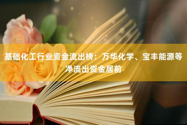 基础化工行业资金流出榜：万华化学、宝丰能源等净流出资金居前