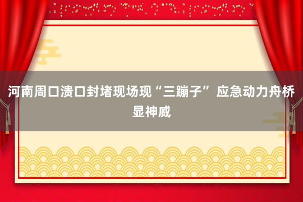 河南周口溃口封堵现场现“三蹦子” 应急动力舟桥显神威