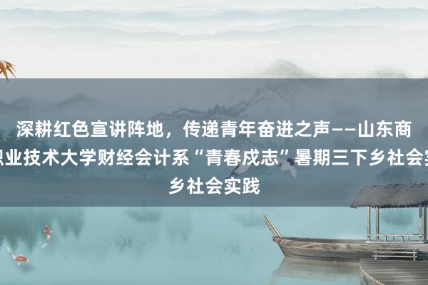 深耕红色宣讲阵地，传递青年奋进之声——山东商业职业技术大学财经会计系“青春戍志”暑期三下乡社会实践
