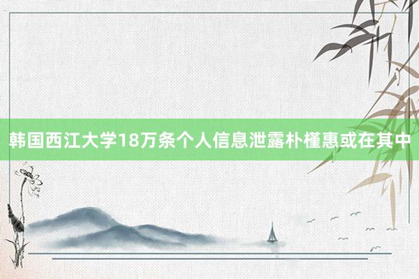 韩国西江大学18万条个人信息泄露　朴槿惠或在其中