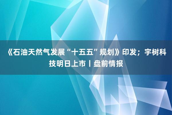 《石油天然气发展“十五五”规划》印发；宇树科技明日上市丨盘前情报