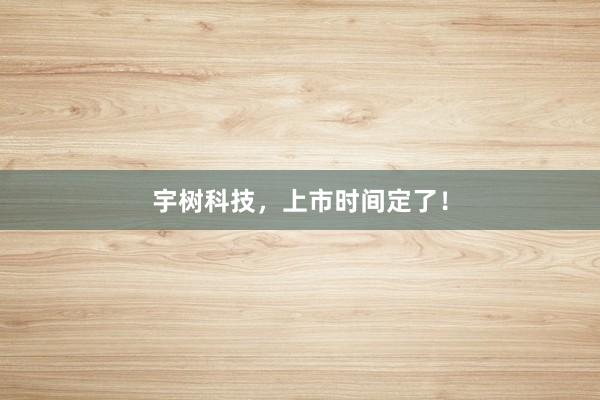 宇树科技，上市时间定了！