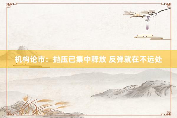 机构论市：抛压已集中释放 反弹就在不远处