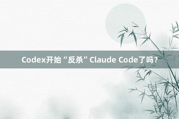 Codex开始“反杀”Claude Code了吗?