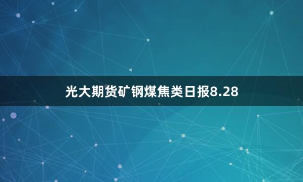 光大期货矿钢煤焦类日报8.28