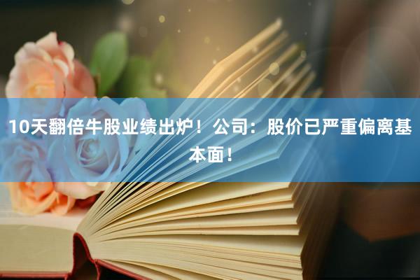 10天翻倍牛股业绩出炉！公司：股价已严重偏离基本面！