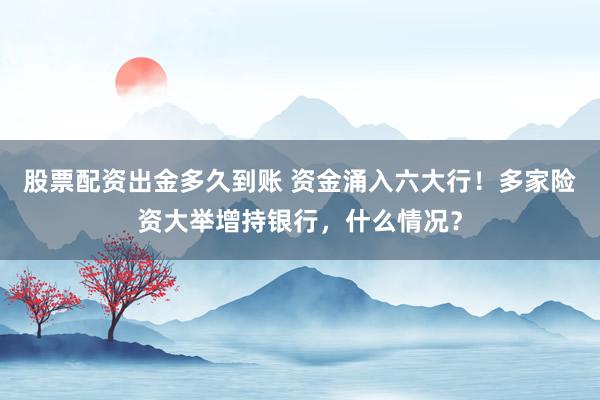股票配资出金多久到账 资金涌入六大行！多家险资大举增持银行，什么情况？